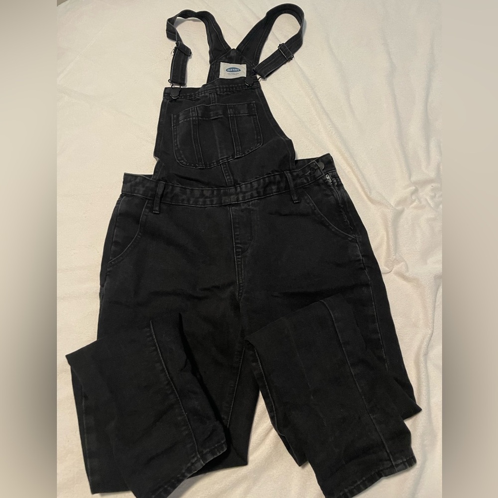Washed black overalls